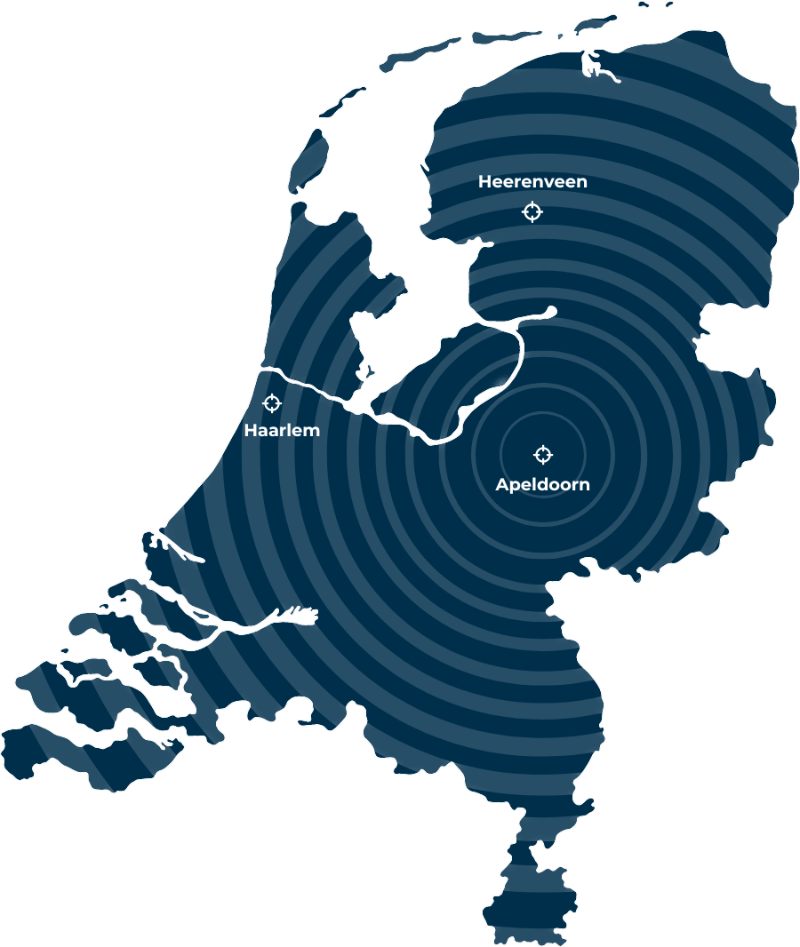 Vestigingen van AKOS op de kaart van Nederland